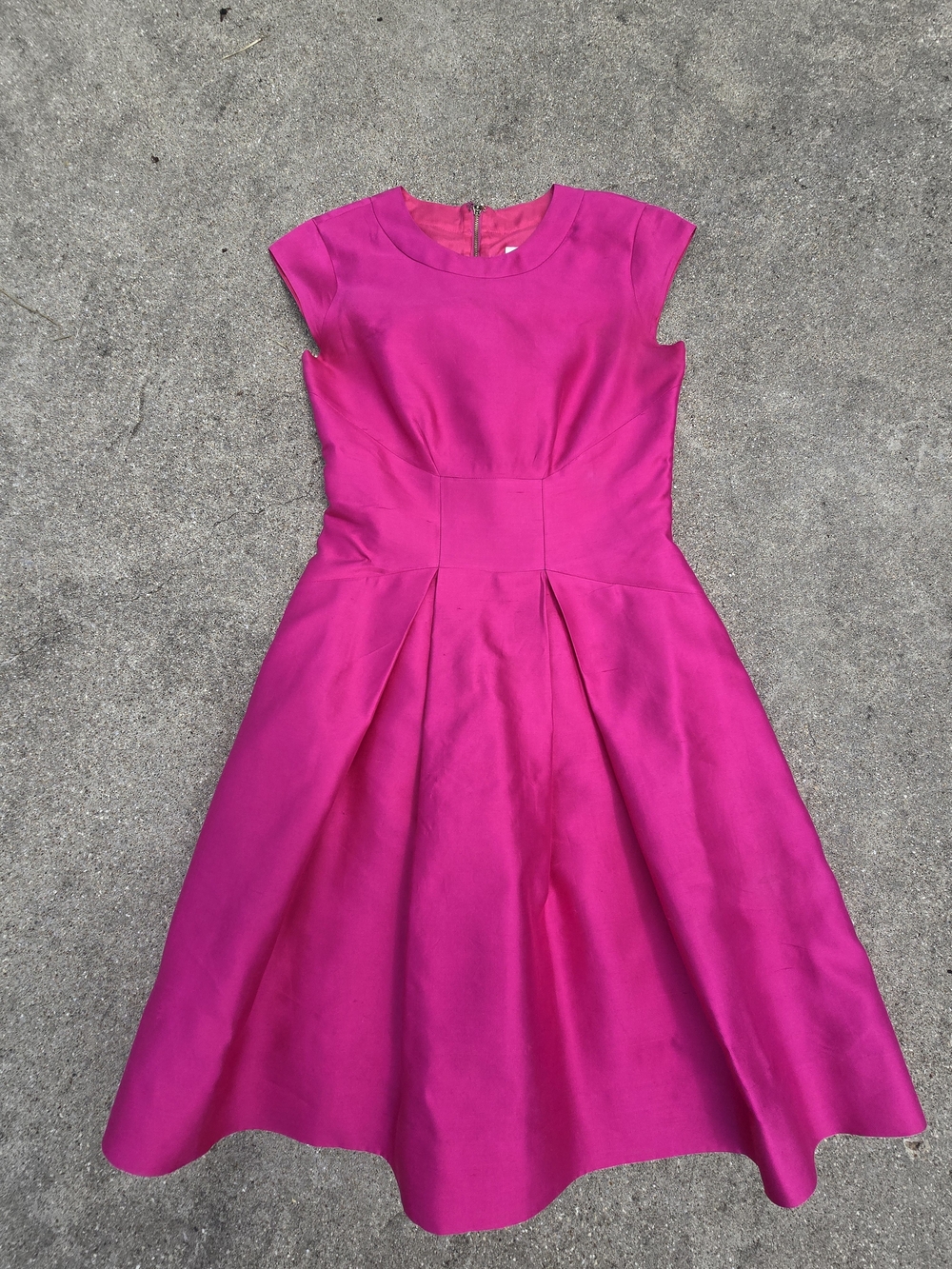 kate spade Fuchsia Fit-and-Flare Silk Dress